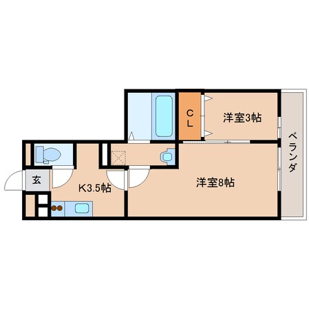 奈良駅 バス14分  西九条町下車：停歩1分 3階の物件間取画像